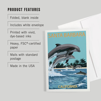 Santa Barbara Greeting Card - Dolphins