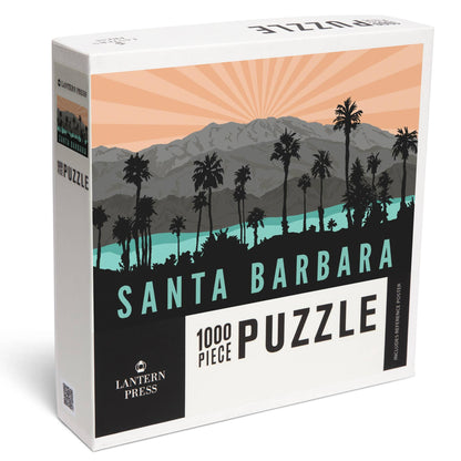 Palm Trees and Mountain Santa Barbara 1000 Piece Jigsaw Puzzle