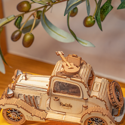 3D Wood Puzzle: Vintage Car