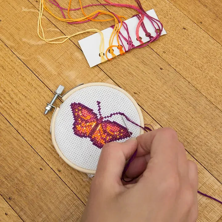 Butterfly Mini Cross Stitch - Kikkerland