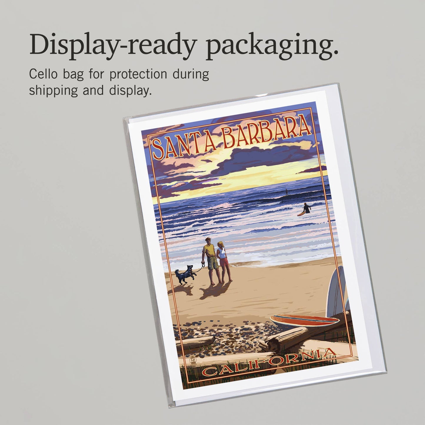 Santa Barbara Greeting Card - Dog Beach