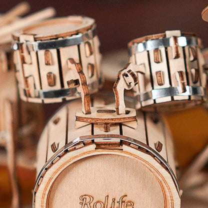 3D Wood Puzzle: Drum Kit