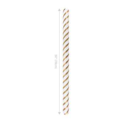 White/Gold Diagonal Stripe - 30" x 10' Wrapping Paper |