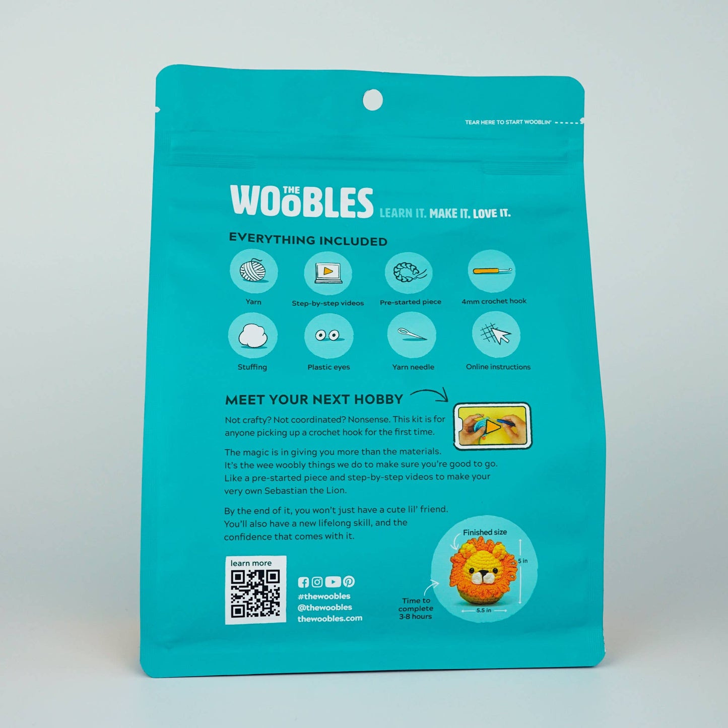 Sebastian the Lion Beginner - The Woobles Crochet Kit