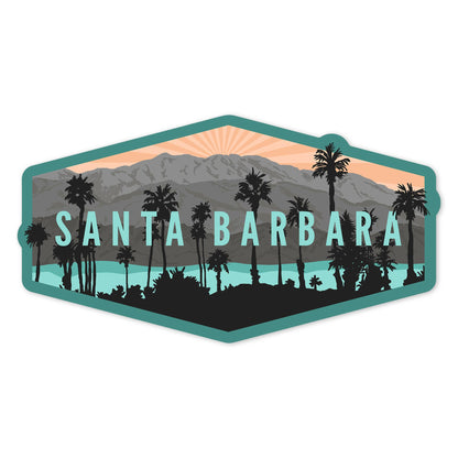 STICKERS Santa Barbara, California Palms Mountains: Small