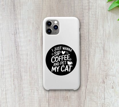 Sip Coffee and Pet My Cat Sticker
