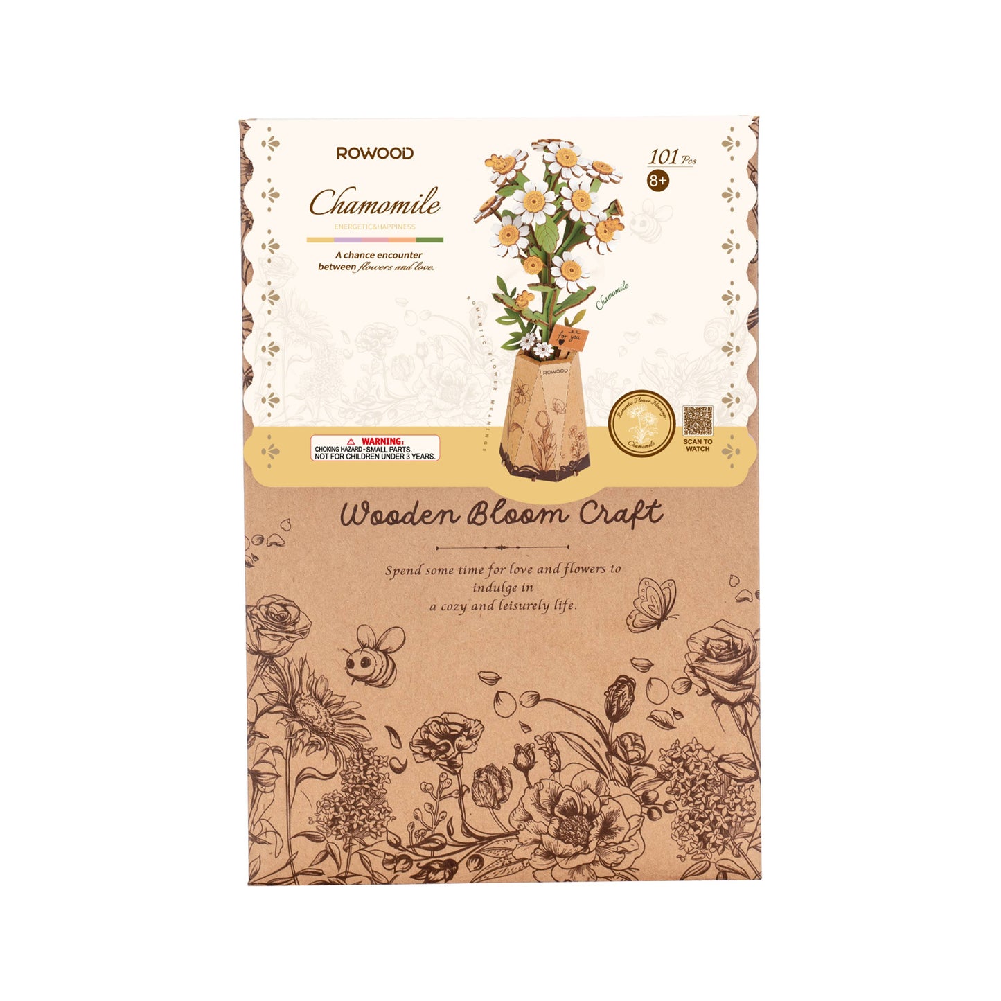 3D Wooden Flower Puzzle: Chamomile