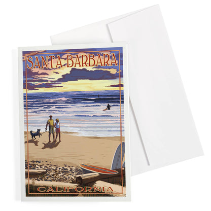 Santa Barbara Greeting Card - Dog Beach
