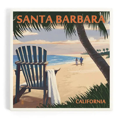 Beach Chair Santa Barbara Ceramic Coaster