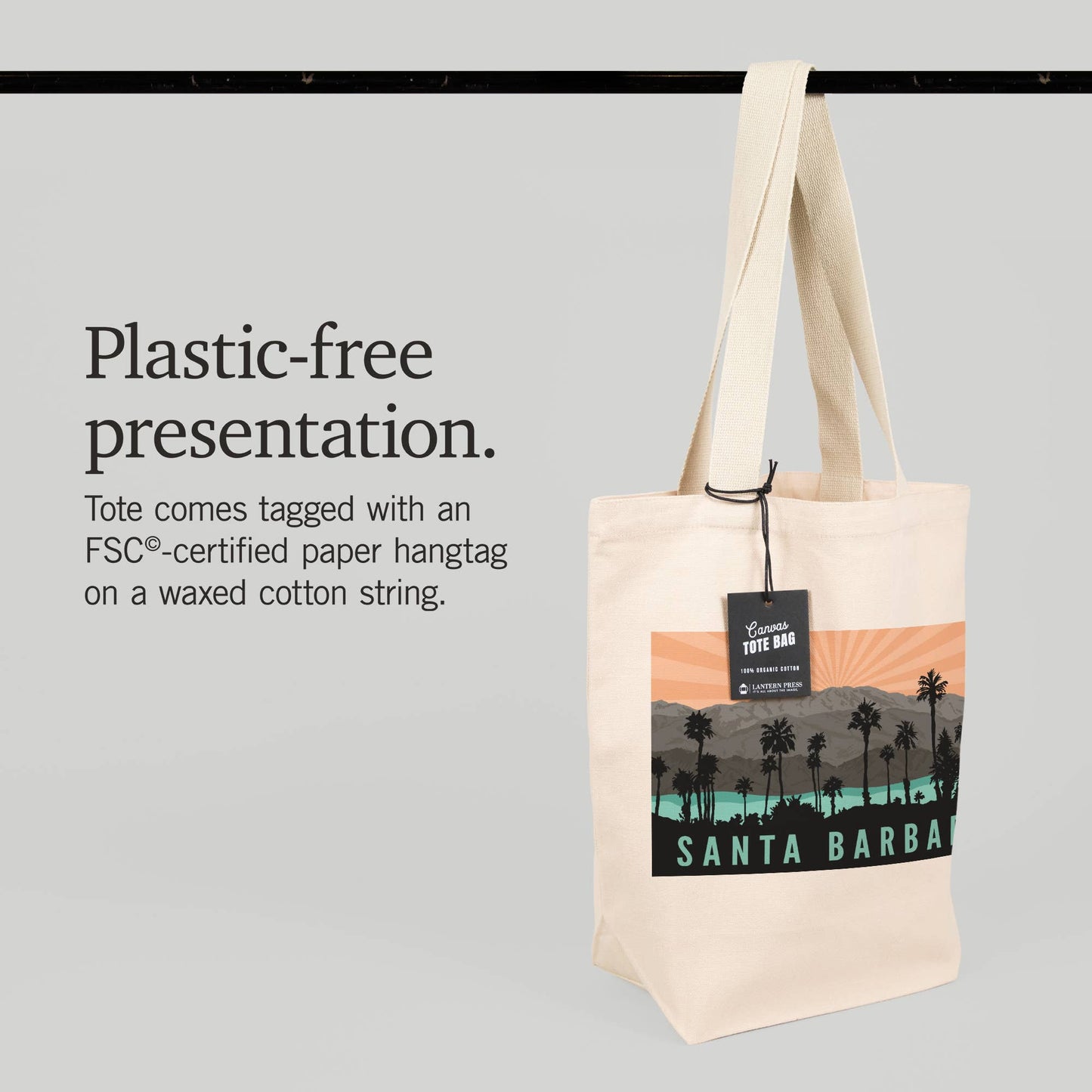 Palm Trees and Mountain Santa Barbara Tote Bag