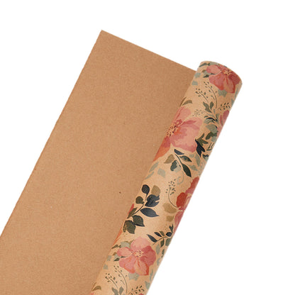 Kraft Pink Floral - 30" x 10' Wrapping Paper