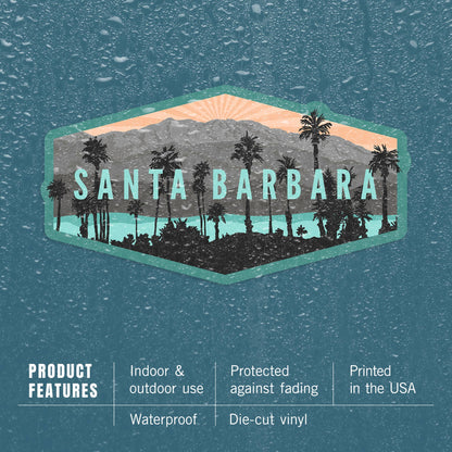 STICKERS Santa Barbara, California Palms Mountains: Small