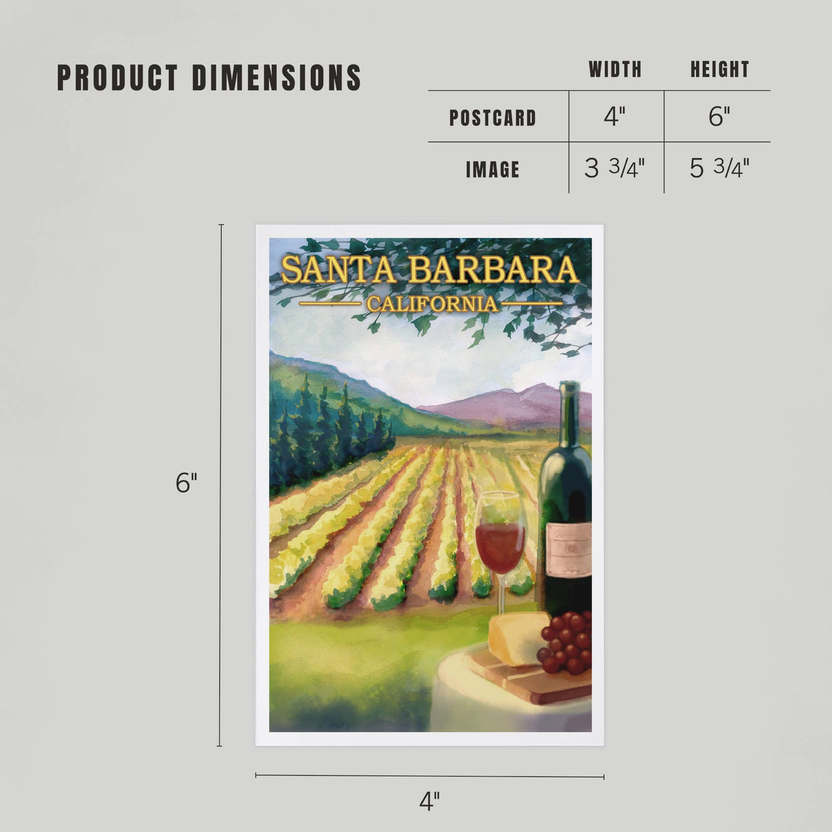 Wine Country Santa Barbara Post Card