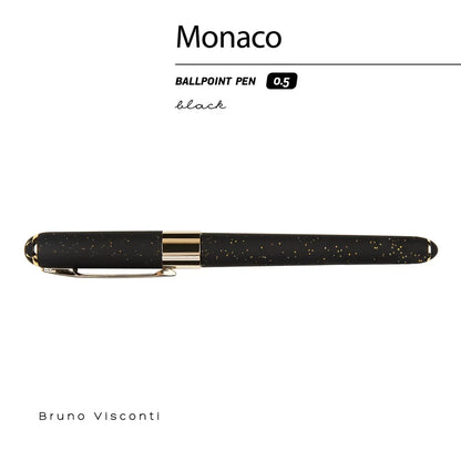 Monaco - Black Glitter Ballpoint Pen
