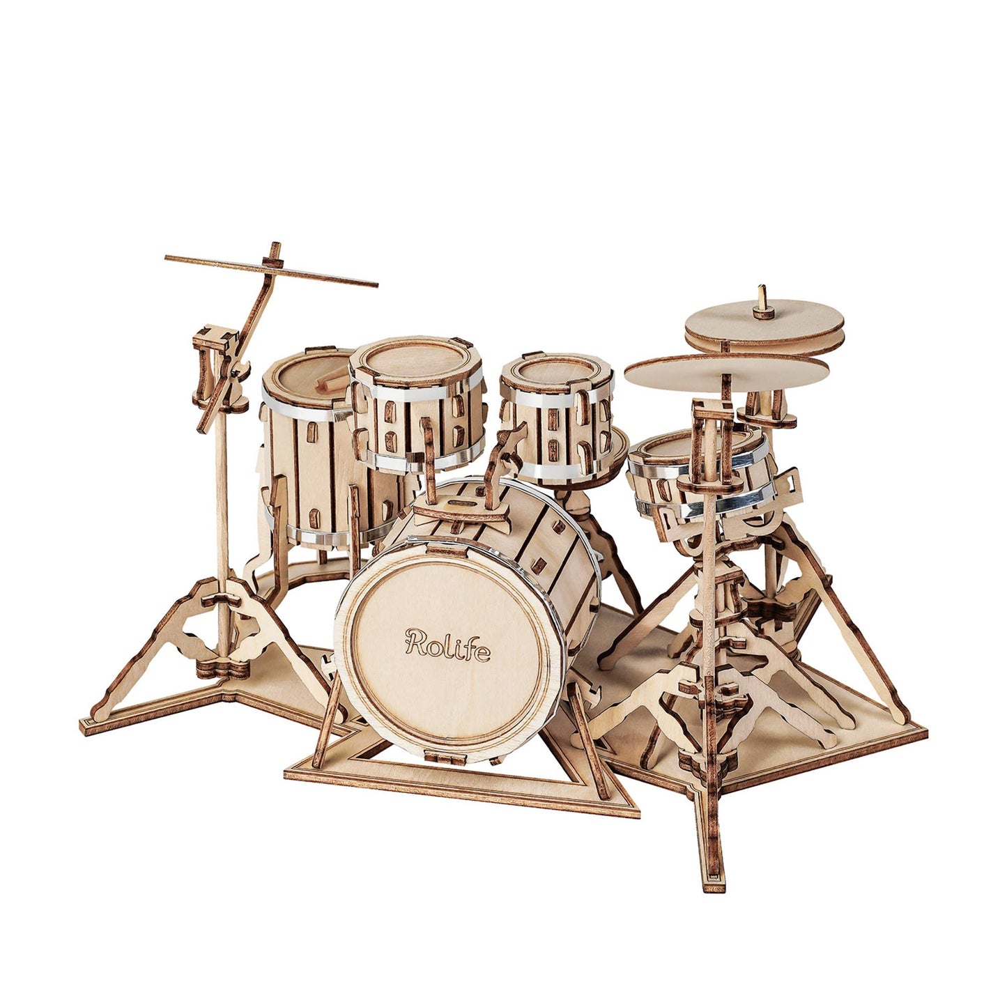 3D Wood Puzzle: Drum Kit