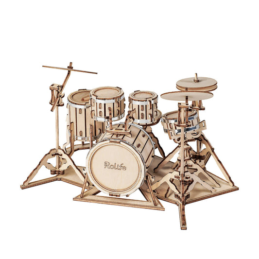 3D Wood Puzzle: Drum Kit