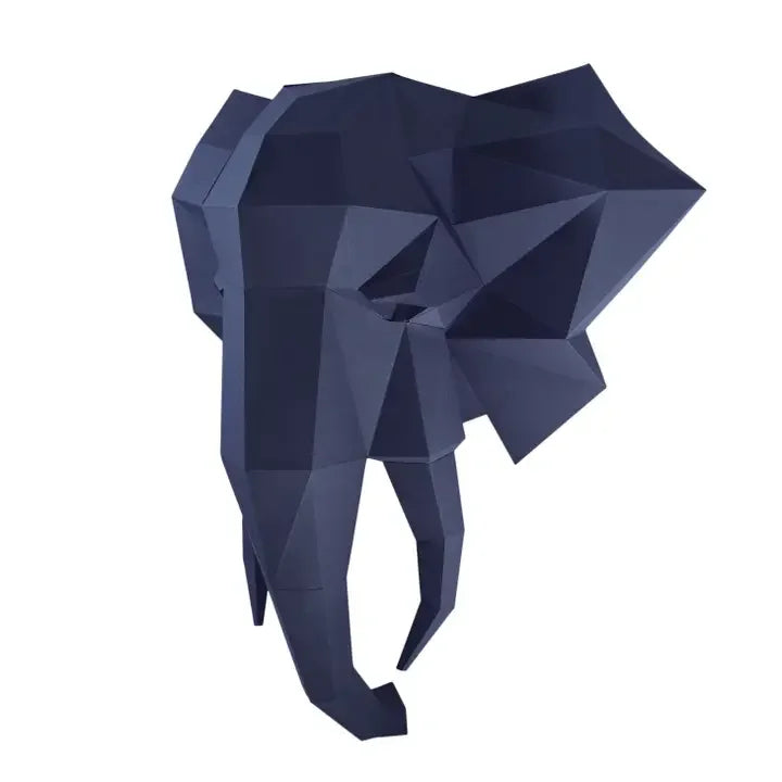 Elephant Head 3D Papercraft Origami Wall Art