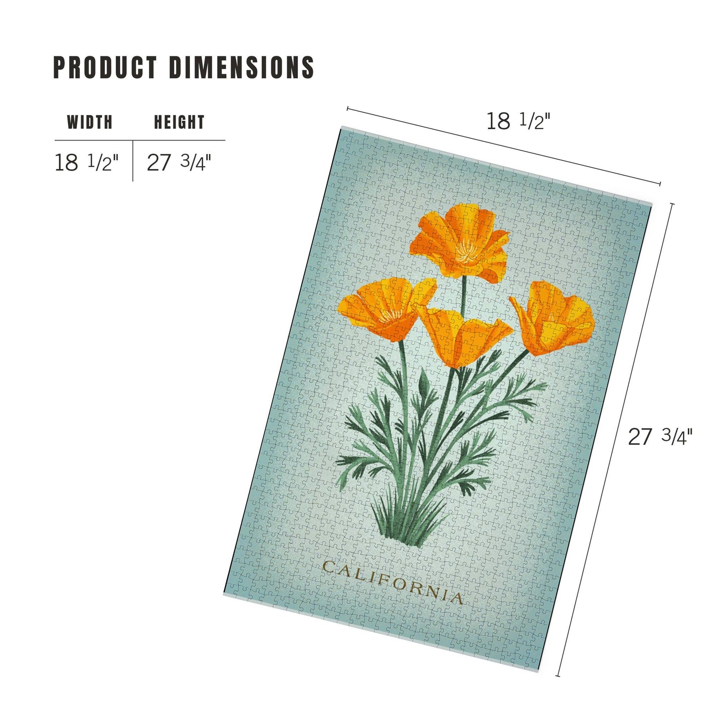 Vintage California Poppy 1000 Piece Jigsaw Puzzle