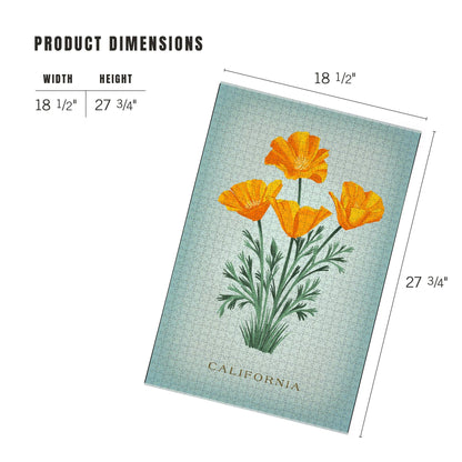 Vintage California Poppy 1000 Piece Jigsaw Puzzle