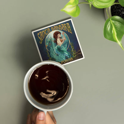 Mermaid Santa Barbara Ceramic Coaster