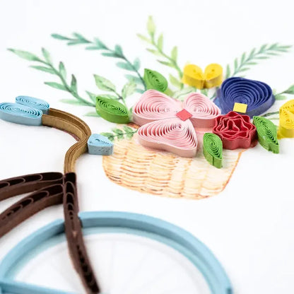 Bicycle & Flower Basket Quilling Card
