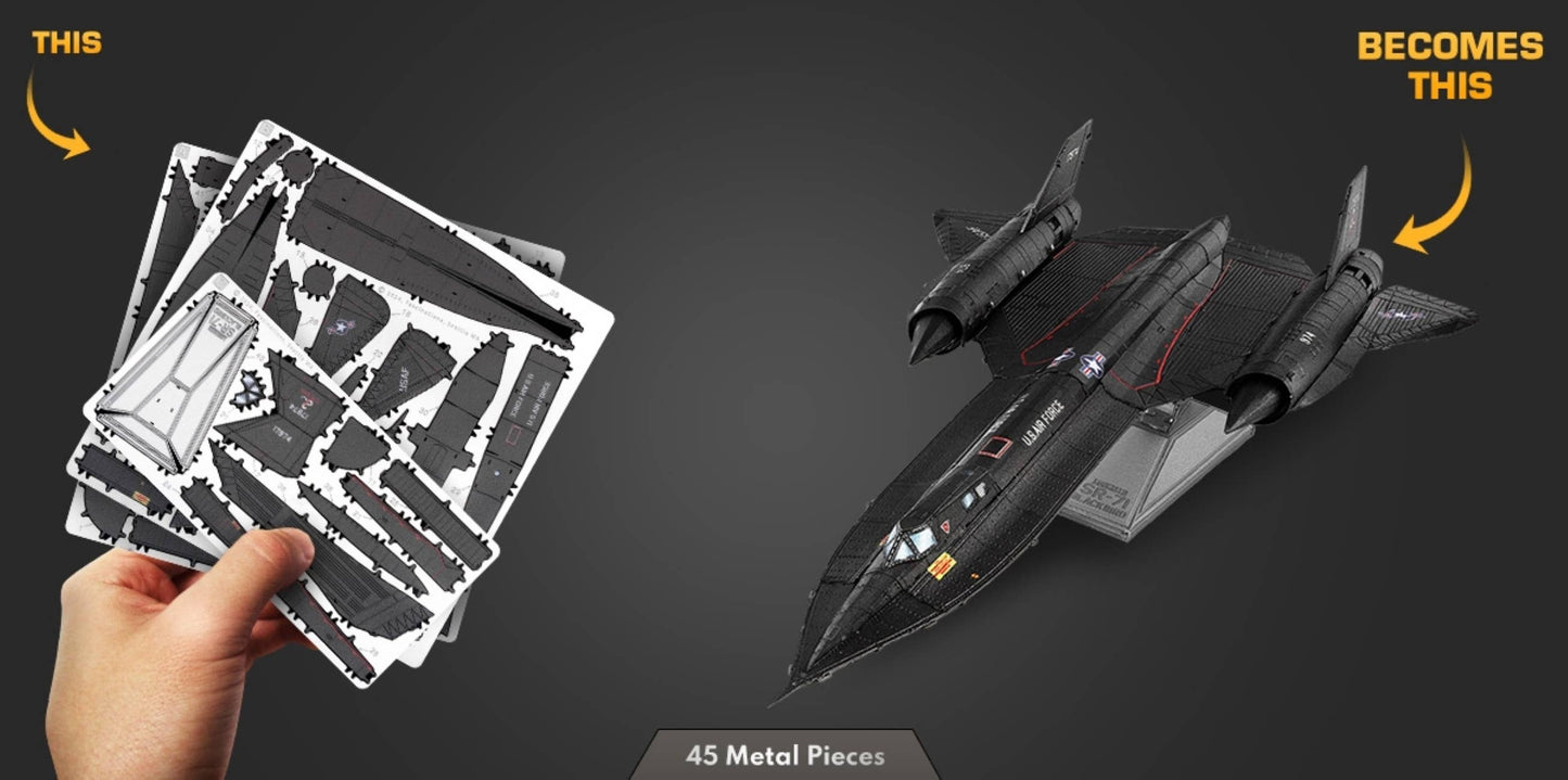 3D Metal Puzzle - Lockheed® SR-71® Blackbird® Metal Earth Model Kit