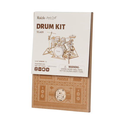 3D Wood Puzzle: Drum Kit