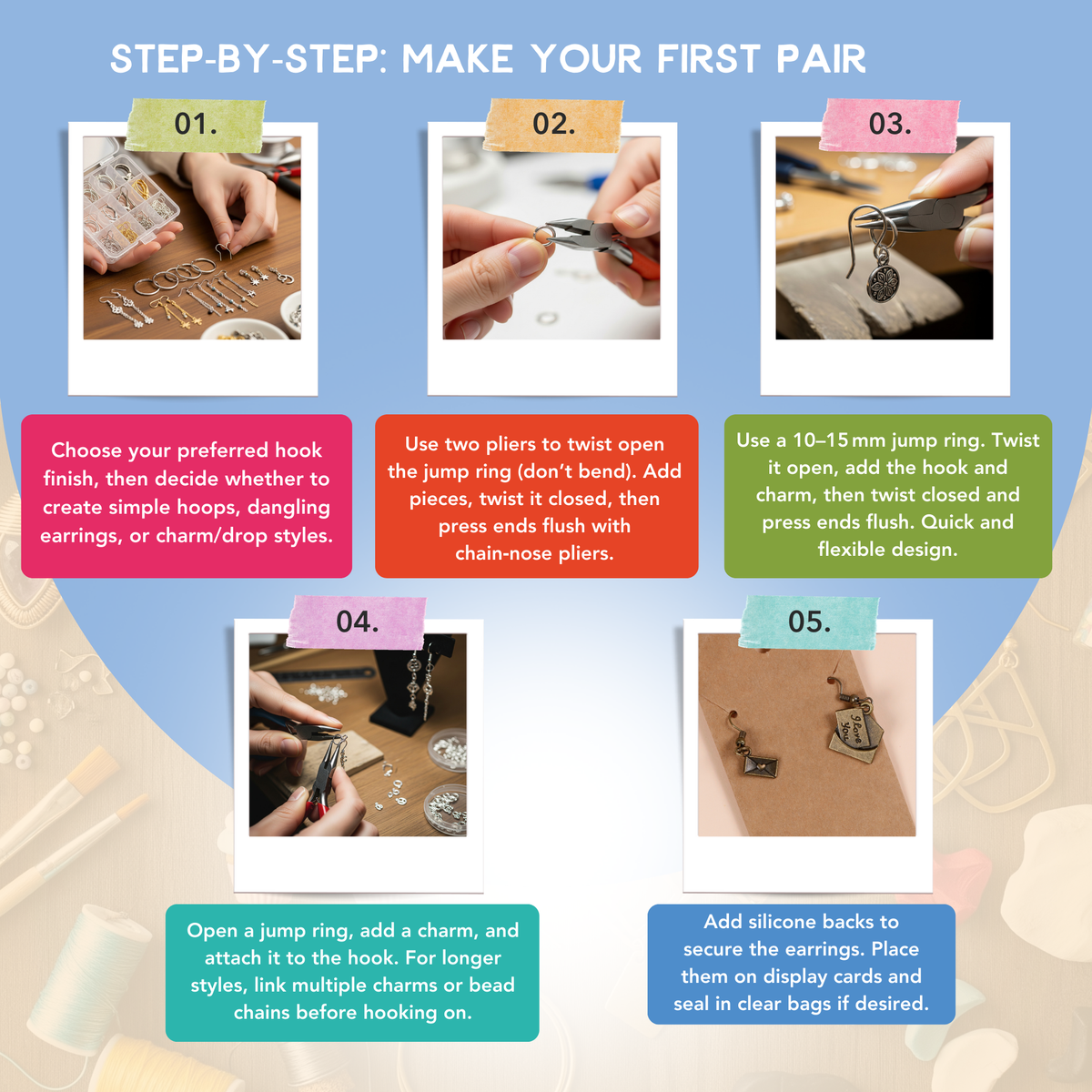 Incraftables 5-Color Earring Making Kit