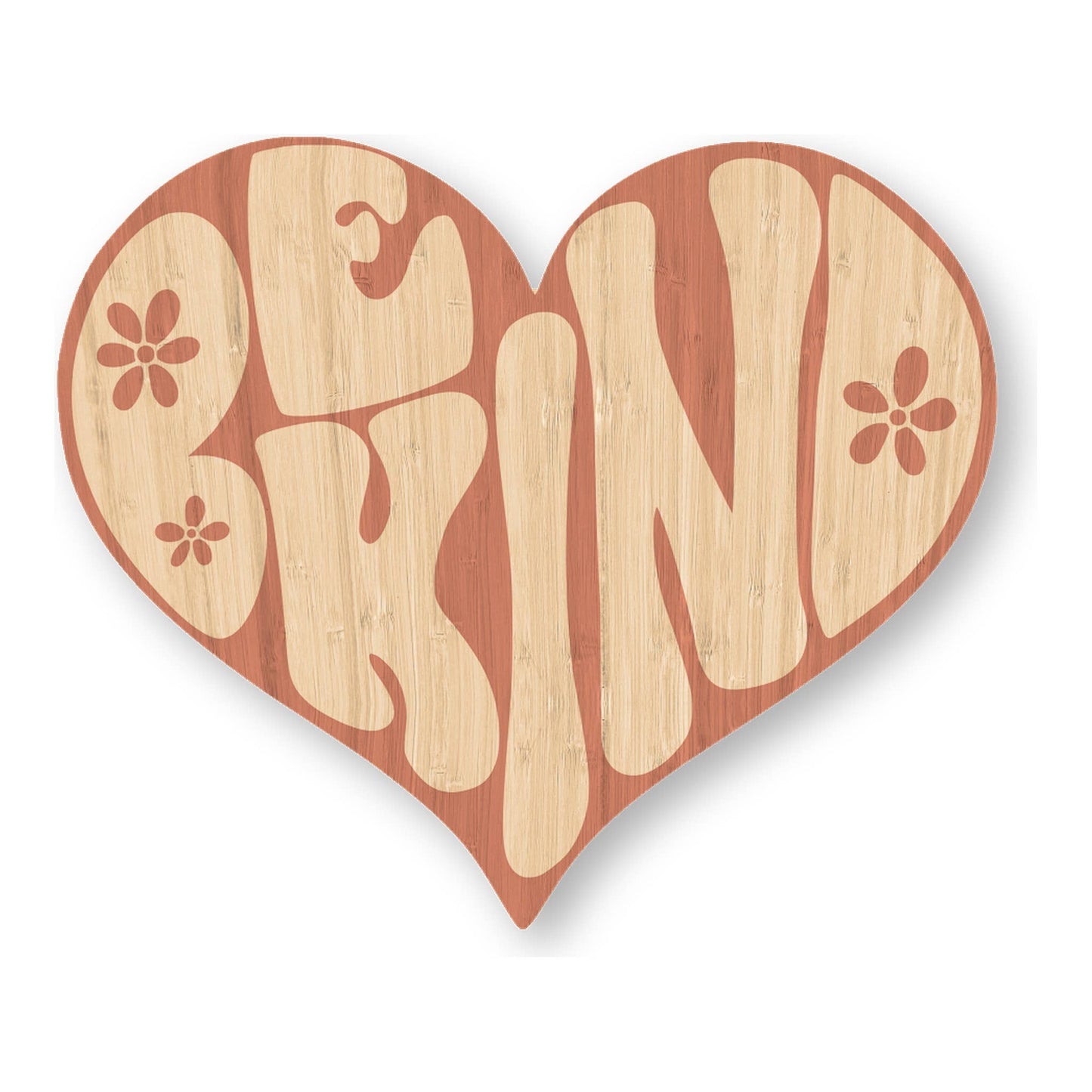 Be Kind Heart - Inspirational Bamboo Wood Sticker