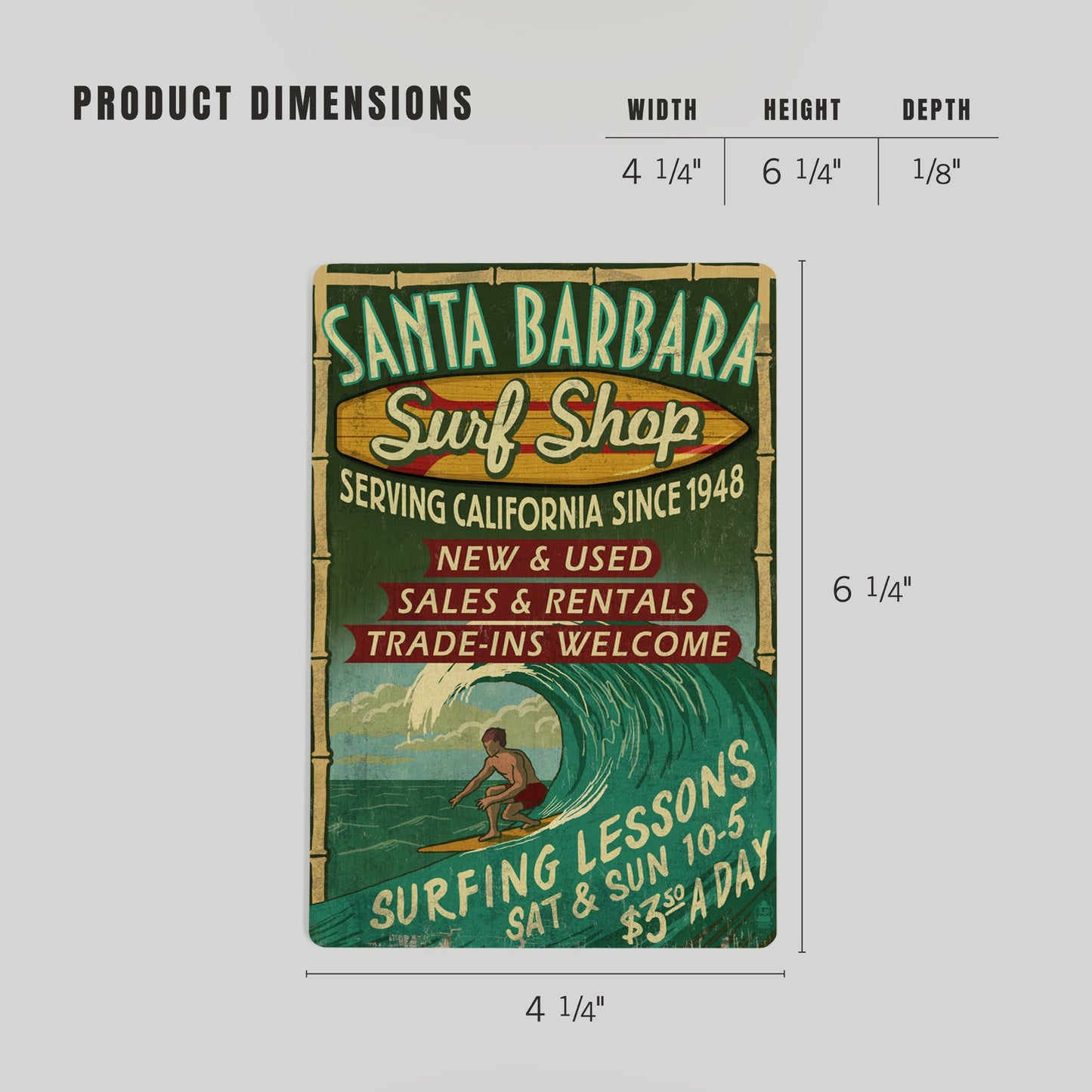 Santa Barbara Wood Postcards - Surf Shop