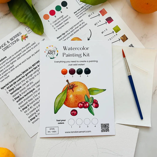 Mandarin and Cranberry Watercolor Kit