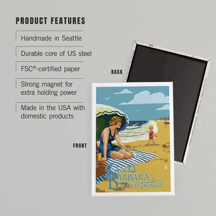 Beach Picnic Santa Barbara Magnet