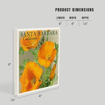 California Poppy Santa Barbara Ceramic Coaster