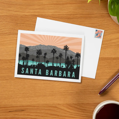 Santa Barbara Postcards - Palm Trees and Mountains