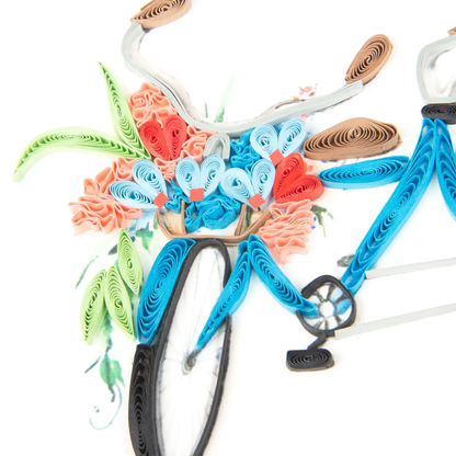 Tandem Bicycle Quilled Greeting Card