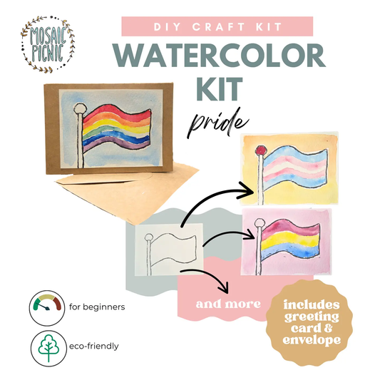 Beginner Watercolor DIY Craft Kit: Pride LGBTQ Greeting Card