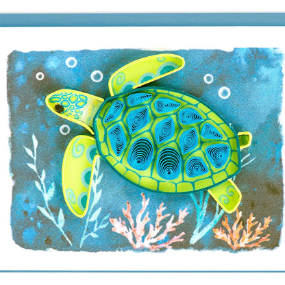 Small Quilling Card - Sea Turtle