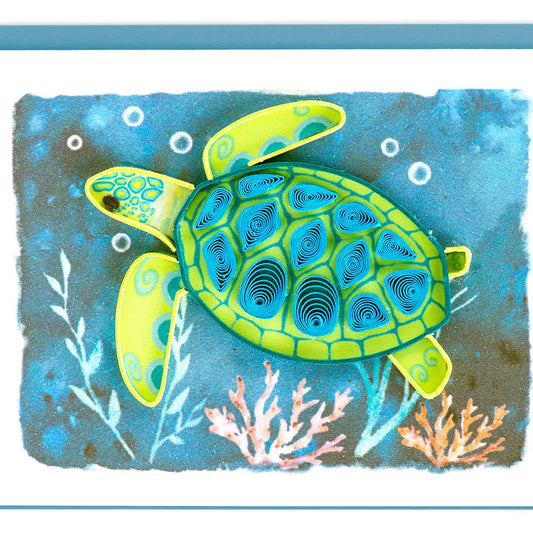 Small Quilling Card - Sea Turtle