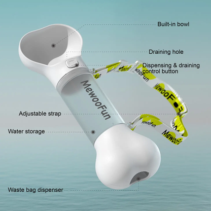 Dog Water Bottle (2-in-1 Water and Poop Bag Dispenser)