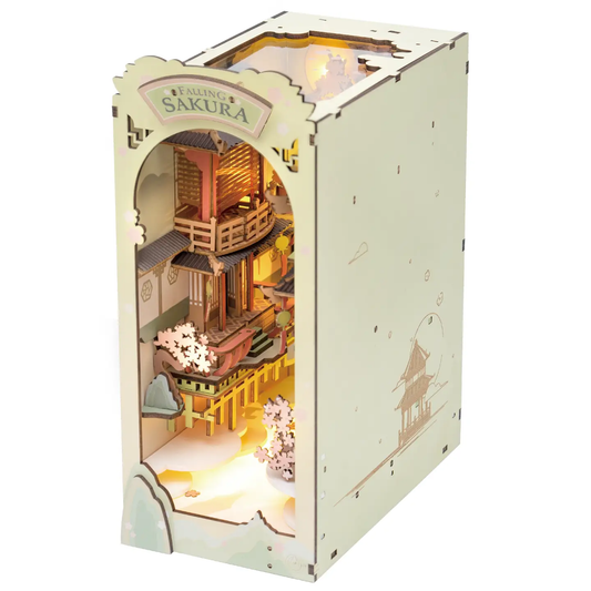 Diy Miniature House Book Nook Kit: Falling Sakura