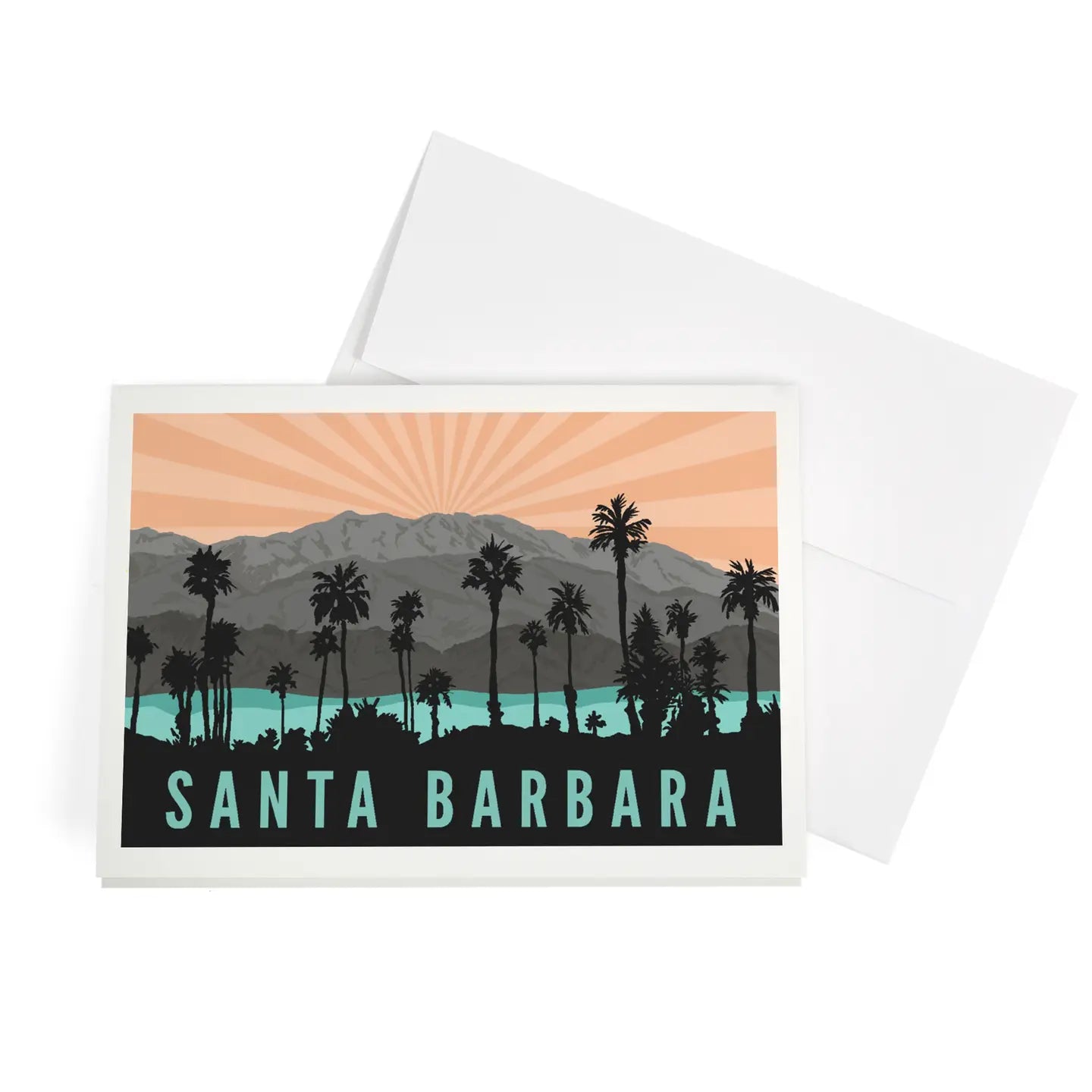 Santa Barbara Postcards - Palm Trees and Mountains