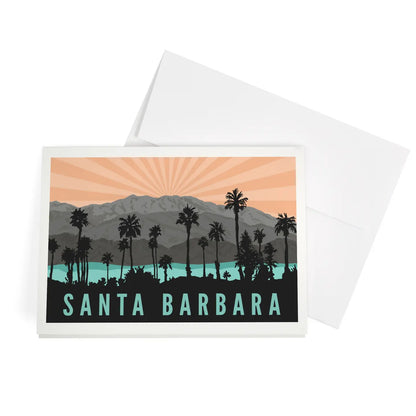 Santa Barbara Postcards - Palm Trees and Mountains