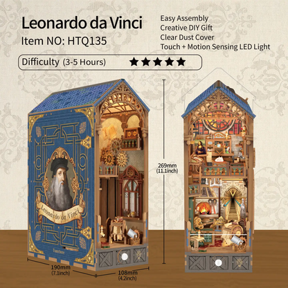 Diy Book Nook Kit: Leonardo Da Vinci w/ Dust Cover