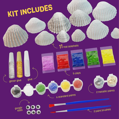 Sea Shell Painting Kit - Arts & Crafts For Boys and Girls