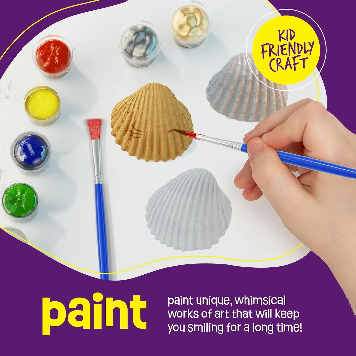 Sea Shell Painting Kit - Arts & Crafts For Boys and Girls