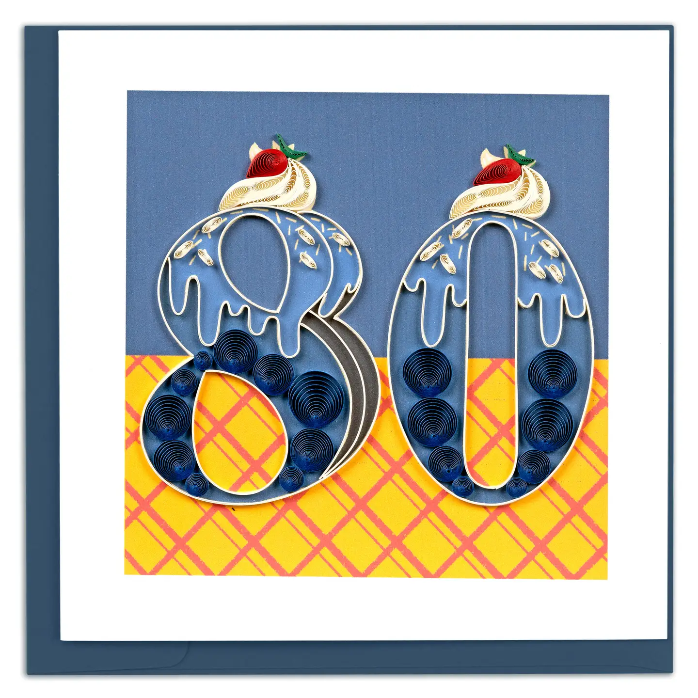 Quilled Birthday Milestone Greeting Card - 80