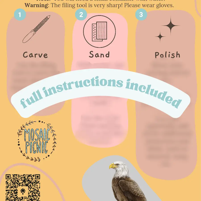 Stone Carving DIY Craft Kit: Bird Craft Soapstone Kit