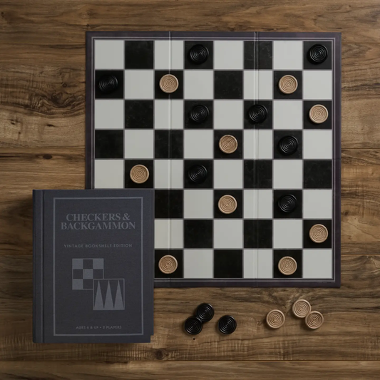 Checker/Backgammon Vintage Bookshelf Edition