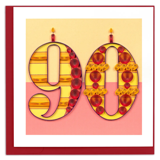Quilled Birthday Milestone Greeting Card - 90