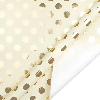 Ivory and Gold Polka Dot Gift Wrap